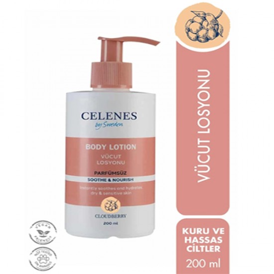 Celenes by Sweden Cloudberry Parfümsüz Vücut Losyonu 200 Ml 